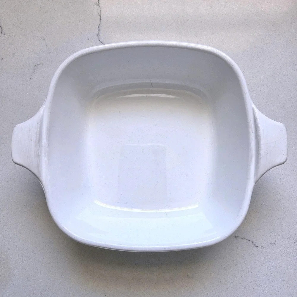 VTG 60s Corning Ware P-41 Petite Pan Blue Cornflower White Square Casserole Dish